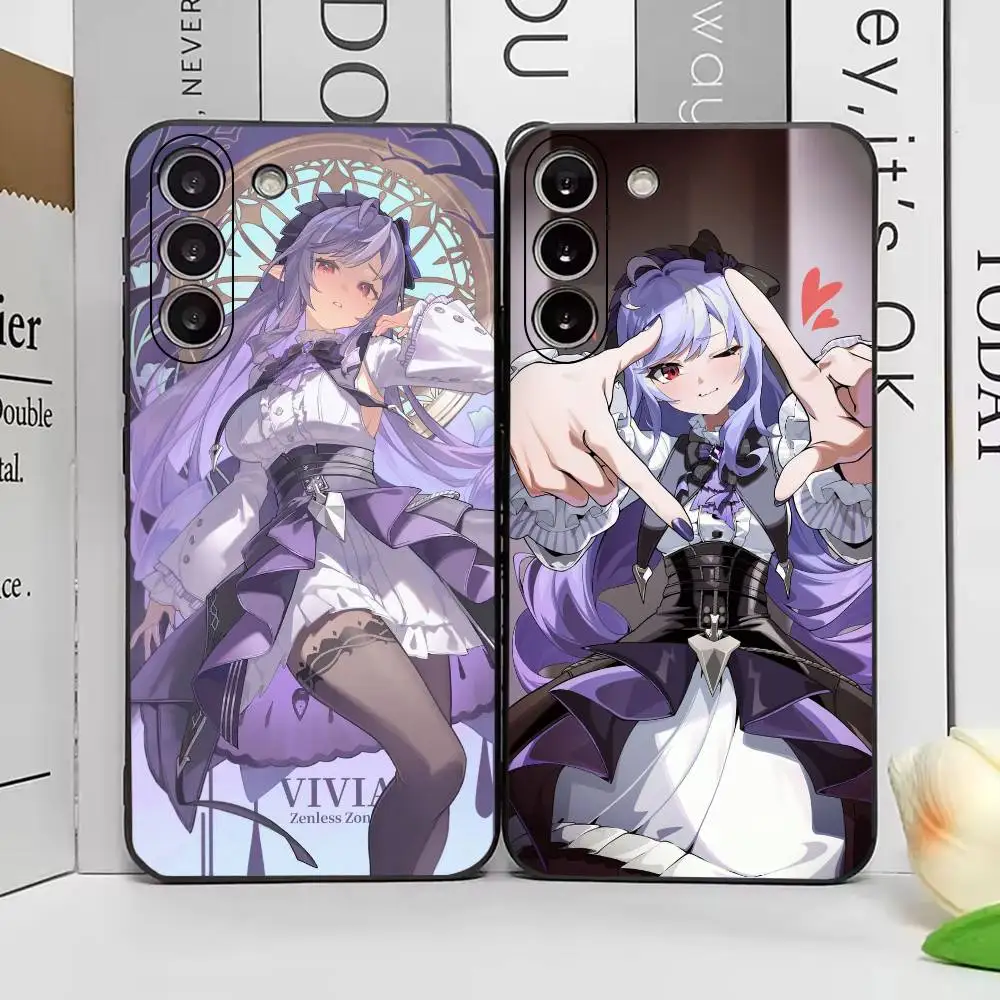 Zenless Zone Zero V-Vivian ZZZ Phone Case For Samsung Galaxy A73,A72,A71,A70,A53,A52,A51,Soft Silicone Black Cover