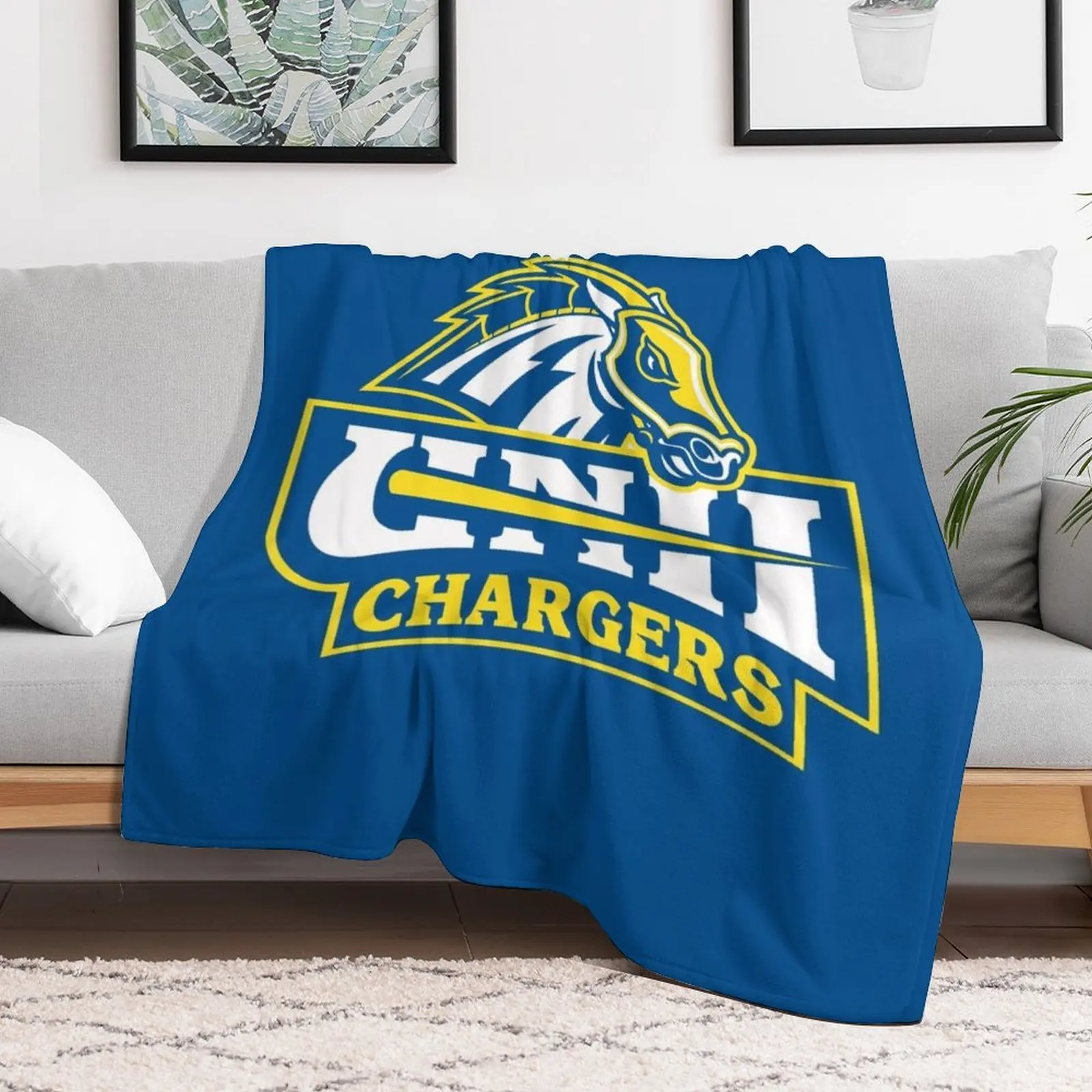 New Haven Chargers Throw Blanket Heavy Flannel bed plaid Blankets