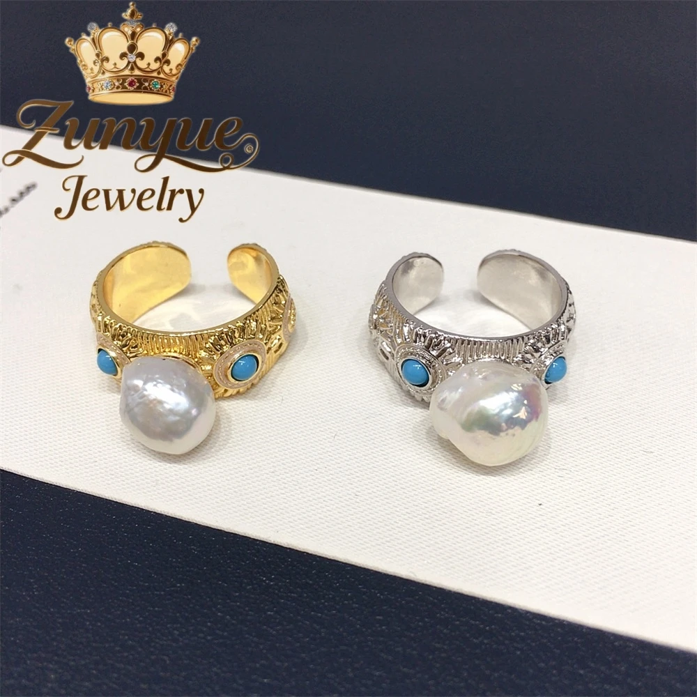 

Baroque Natural Freshwater Pearl Aurora Ring Luxury Quality Jewelry Best Selling Fashion Fine Jewelry Exquisite Elegant Charms