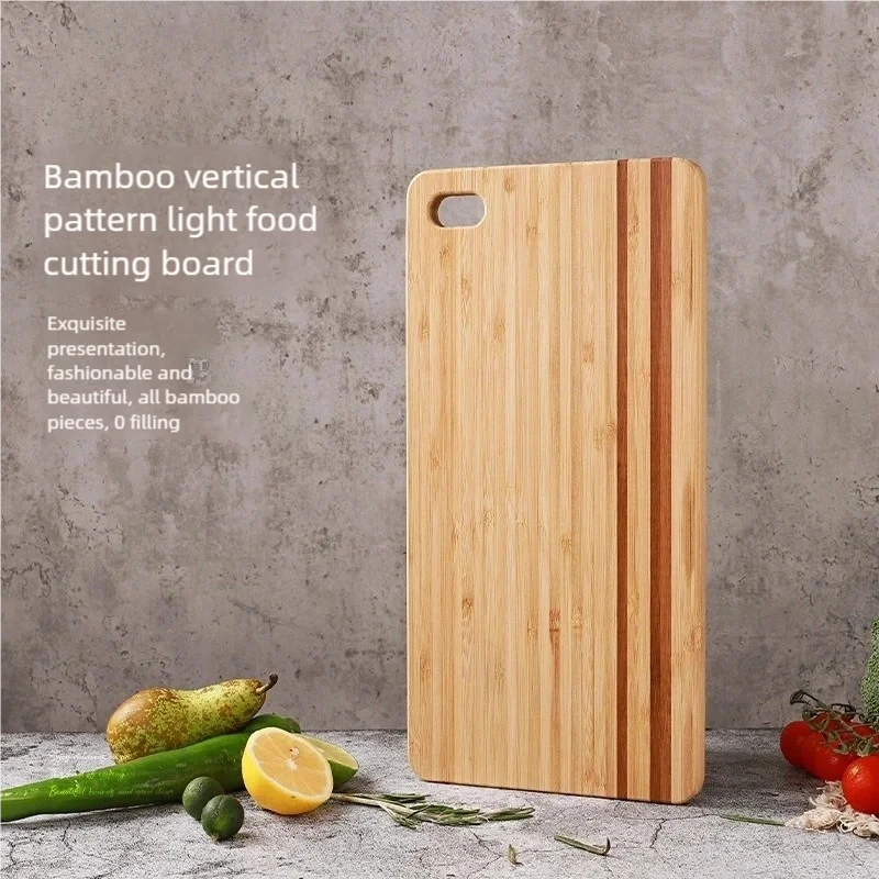 

1 шт., бамбуковая разделочная доска, кухонная двусторонняя разделочная доска, прямоугольная ресторанная приготовленная пищевая доска, разделочная доска из цельного дерева