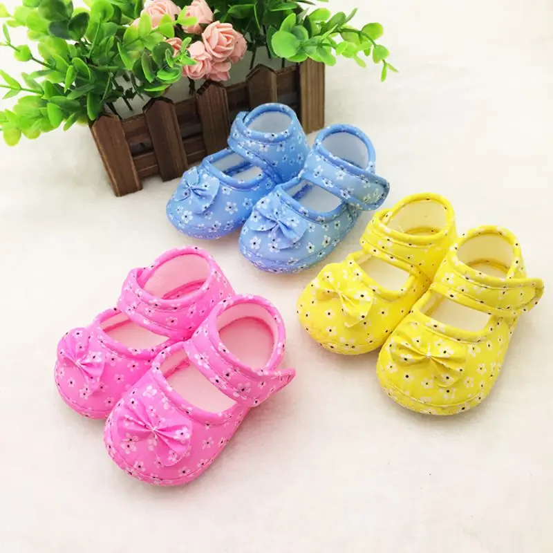 

Summer Baby First Walkers Newborn Girls Princess Shoes Fashion Bowknot Soft Sole Non Slip Walking Shoes Infant Footwear 0-18M