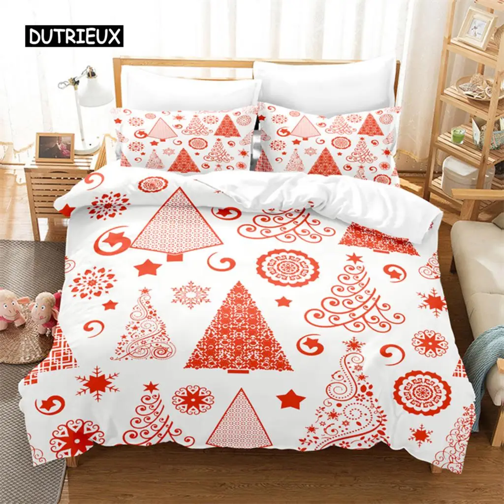 

Christmas Snowman, Tree Bedding Set Duvet Cover Set 3d Bedding Digital Printing Bed Linen Queen Size Bedding Set Fashion Design