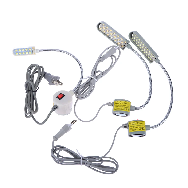10/20/30 LED Sewing Machine Lamp 360 Flexible Adjustable Gooseneck Work Lamp Industrial Lights With Base For Workbench