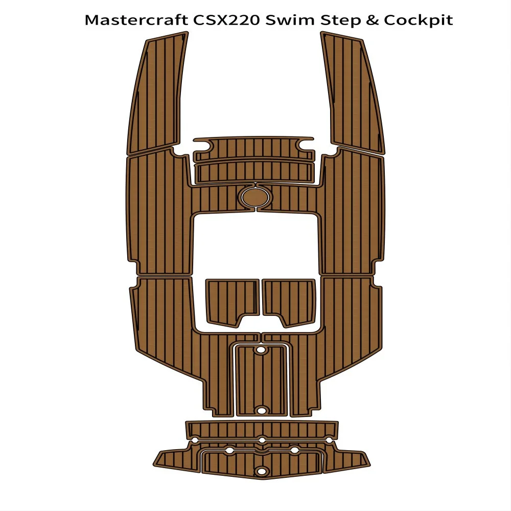 

Mastercraft CSX220 Cockpit Pad Boat EVA Foam Faux Teak Deck Floor Mat Flooring Backing Self Adhesive SeaDek Gatorstep Style