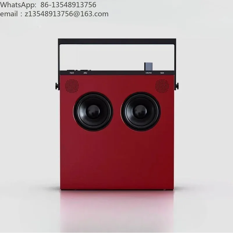 OB-4 Portable Wireless Bluetooth Speaker Gloss Red Finish Smart Stereo Speaker with FM Radio Long Battery Life