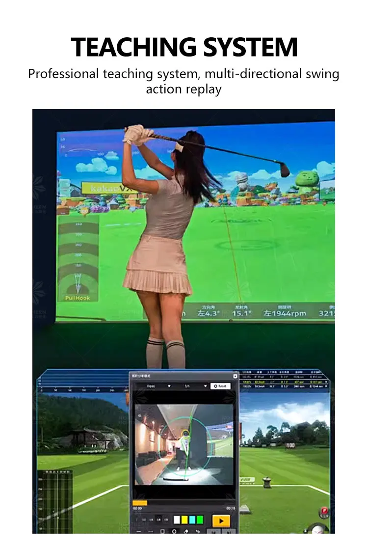 

Indoor Golf Simulator Interactive Game Professional AR Projector Hd Screen AR Golf Simulator