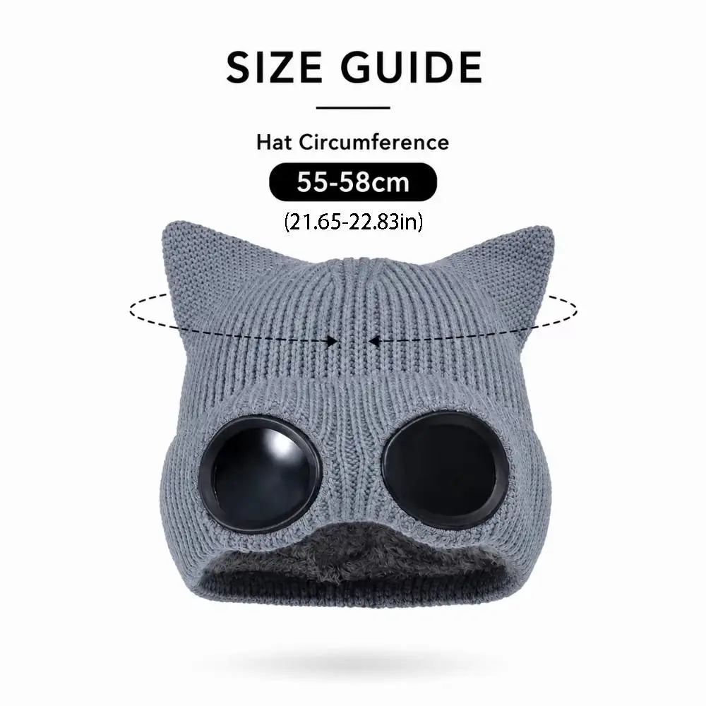 Removable Glasses Winter Glasses Caps Windproof Wear-resistant Warm Ski Mask Hats Neck Protection Ear Protection Knitted Hat 3