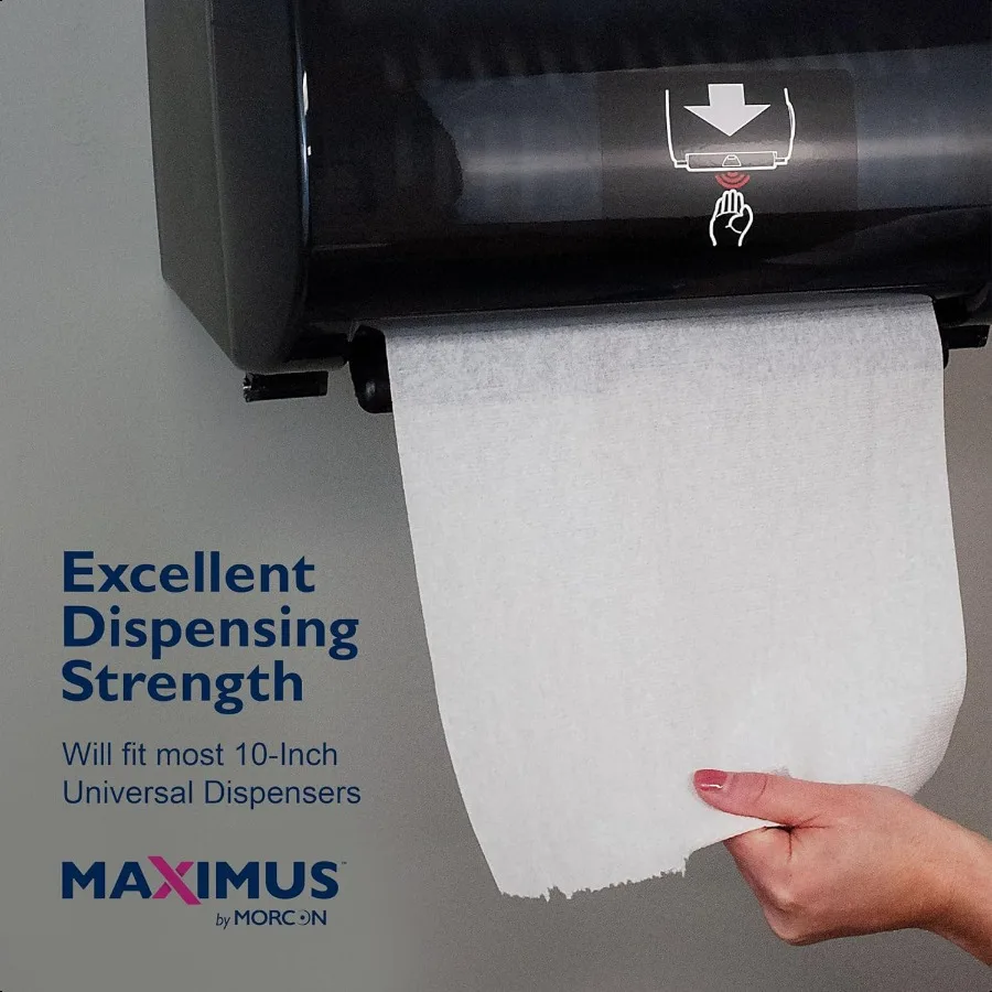 Maximus X1017 Premium TAD 10 لفات من المناشف الورقية مع لفات المناشف الورقية التجارية ذات السعة العالية مناسبة لـ O