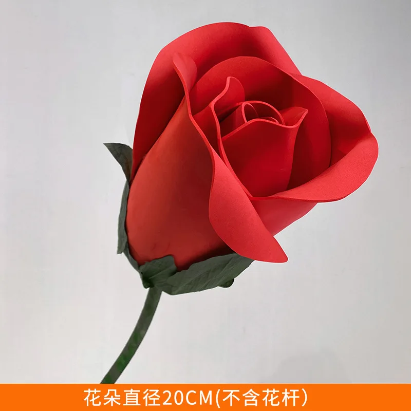 باقة الورد العملاقة ورقة كبيرة الفن زهرة الزفاف مركز التسوق الدعائم عيد الحب محاكاة زهرة الجمال تشن الديكور #5