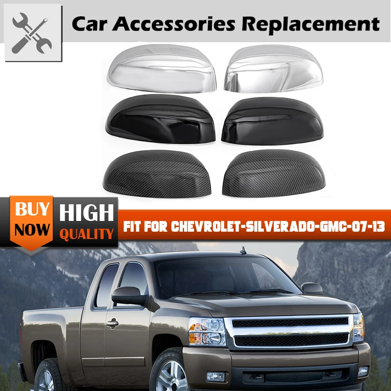 

Car Side Wing Rearview Mirror Covers Caps For CHEVROLET Chevy Silverado TAHOE SUBURBAN GMC Sierra Yukon XL 2007-2013 Chrome