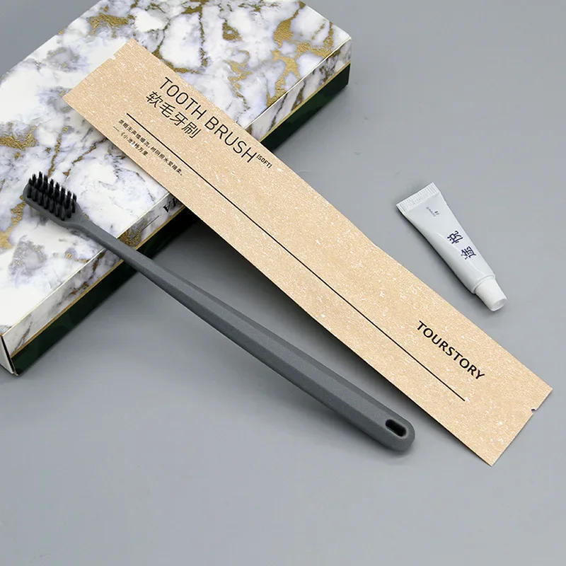 High-end hotel disposable toothbrush toothbrush set, star hotel disposable toiletries, comb, razor, home hospitality. 100 pcs.