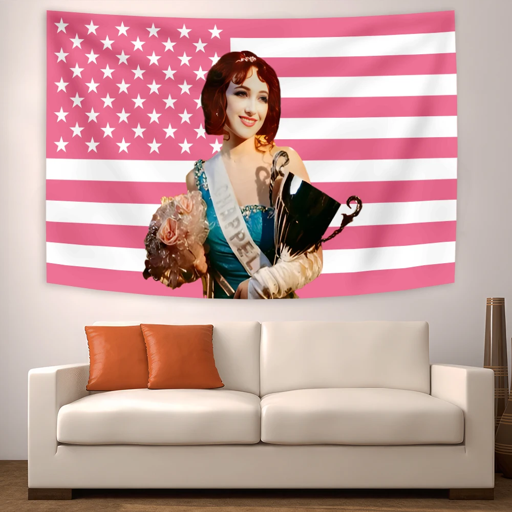 

American Singer Chappell Roan Tapestry Poster Art Usaflags Home Decoration Room Bedroom Wall Hanging Party Backdrops Sofa Cloth