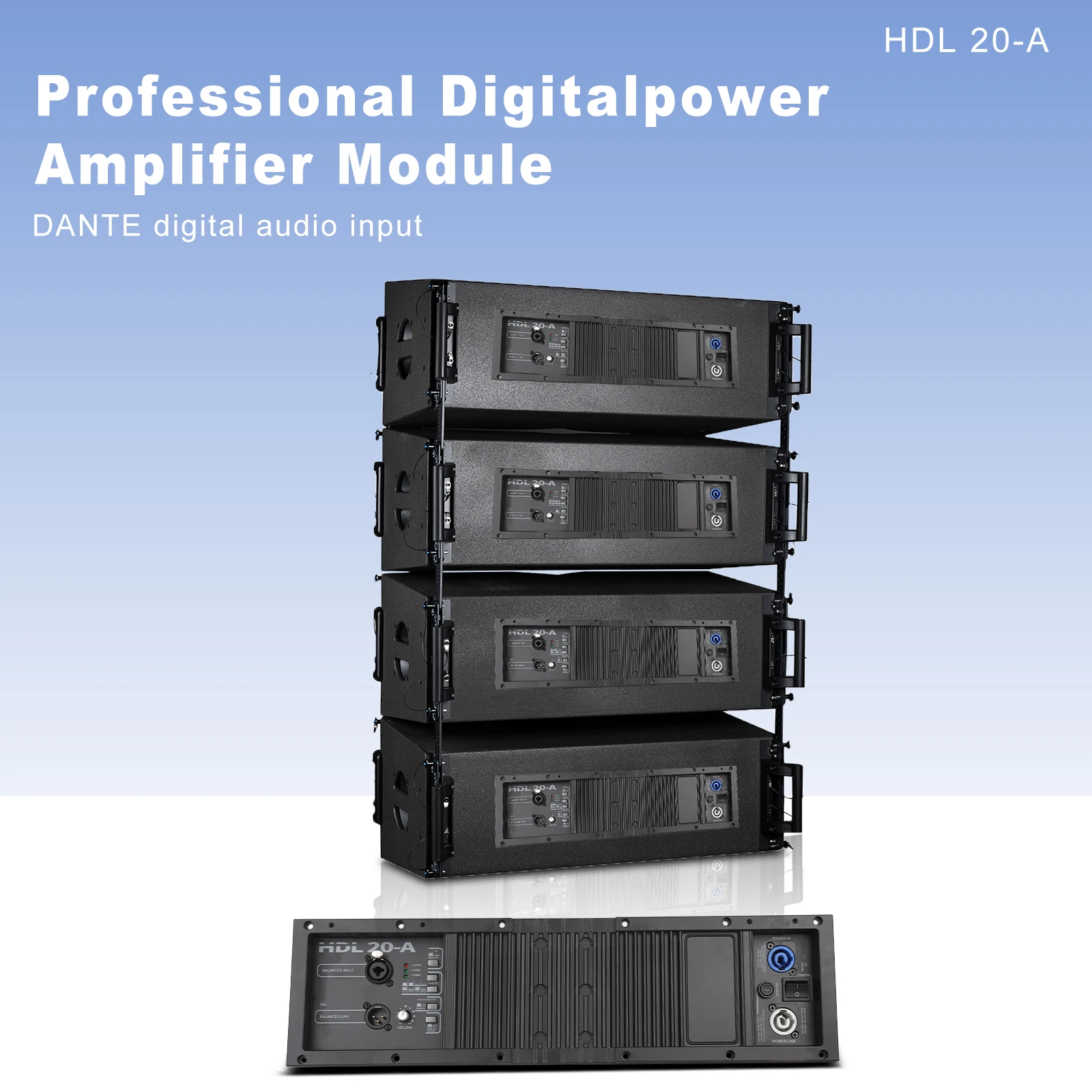 GOOERMI HDL20-A DSP Professional Class D Digital Amplifier Module Line Array Speaker Audio Amplifier Metal Material For Stage