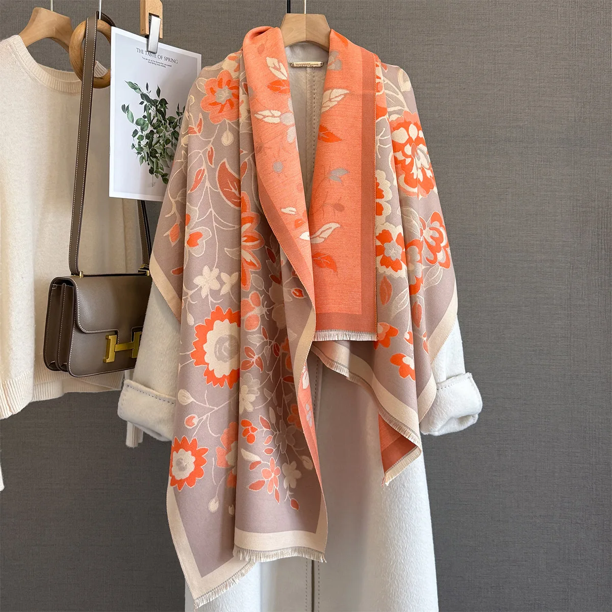 جديد الكشمير وشاح المرأة سميكة الدافئة الشتاء بطانية العلامة التجارية الإناث الفاخرة شال التفاف Bufanda 2025 المعطف Echarpe الباشمينا فولارد