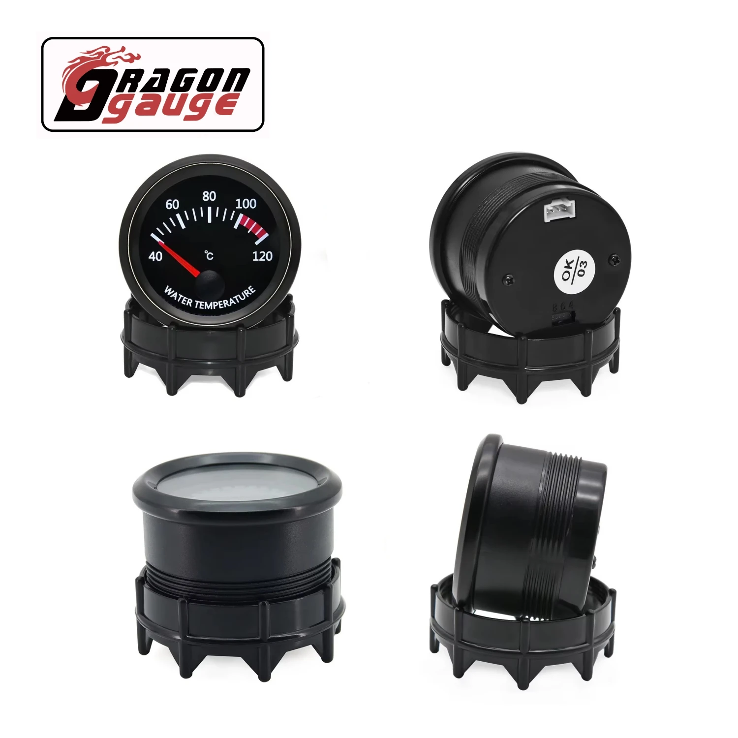 2 Inches 52mm 12V Car Gauge Water Temp Oil Temp Oil Press PSI/Bar Voltmeter Boost Gauge EGT Gauge With Sensor Fit for 12V Car - view 3