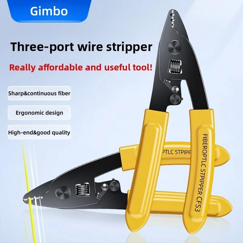 

Gimbo CFS-3 трехпортовые плоскогубцы для зачистки оптического волокна, инструменты для зачистки проводов для FTTH, инструменты для зачистки оптического волокна, оборудование
