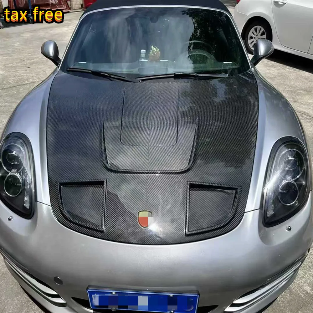 

Real Carbon Fiber GT Racing Style Hood for 911 991 718 982 Cayman Boxster 981 Vented Track Engine Bonnet