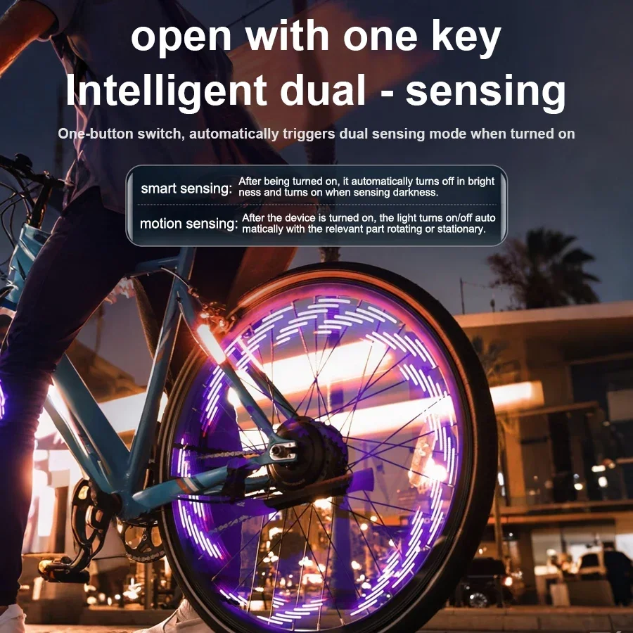 Solar Powered RGB Bicycle Wheel Hub Light Waterproof Colorful LED Flashing Warning Light for MTB Bike Cycling Safety Decoration
