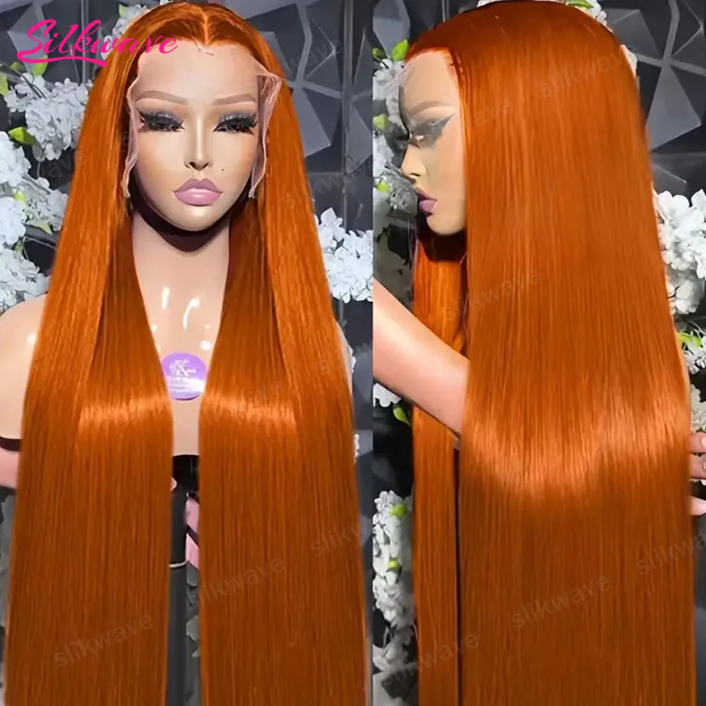 

Парик из натуральных волос с HD-кружевом 13x6 и 13x4, прямой, 200% плотности, имитация имбирного оттенка, бразильские волосы, предварительно выщипанные, с HD-кружевной передней частью