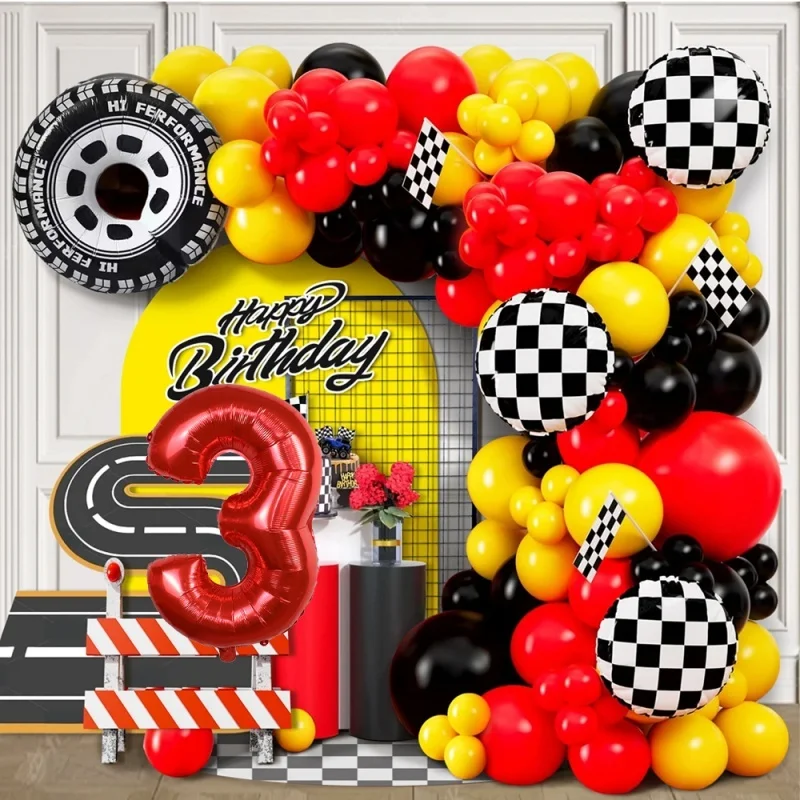 

Carnival Racing Matte Latex Balloon 32-inch Digital Balloon Tire Latex Balloon Decoration Carnival Club Party Prop Balloon Chain