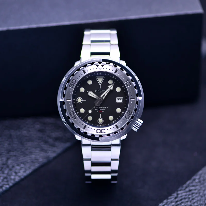 Heimdallr Tuna Diving Watch 316L Stainless steel C3 super luminous Sapphire Glass 20ATM Waterproof Black Dial Mechanical Watch