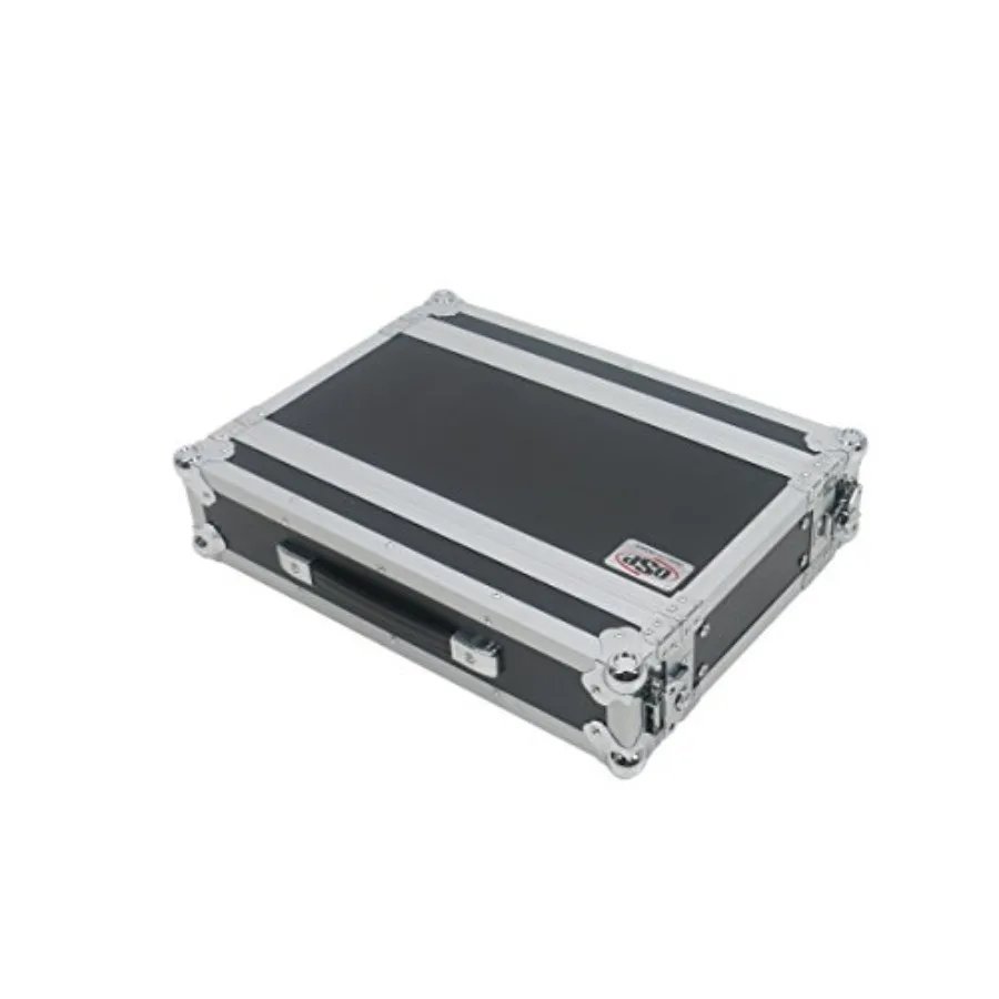 2-Space Effects Rack ATA Road Case 10 غلاف صلب متين أسود عميق مع امتصاص الصدمات ومزالج آمنة