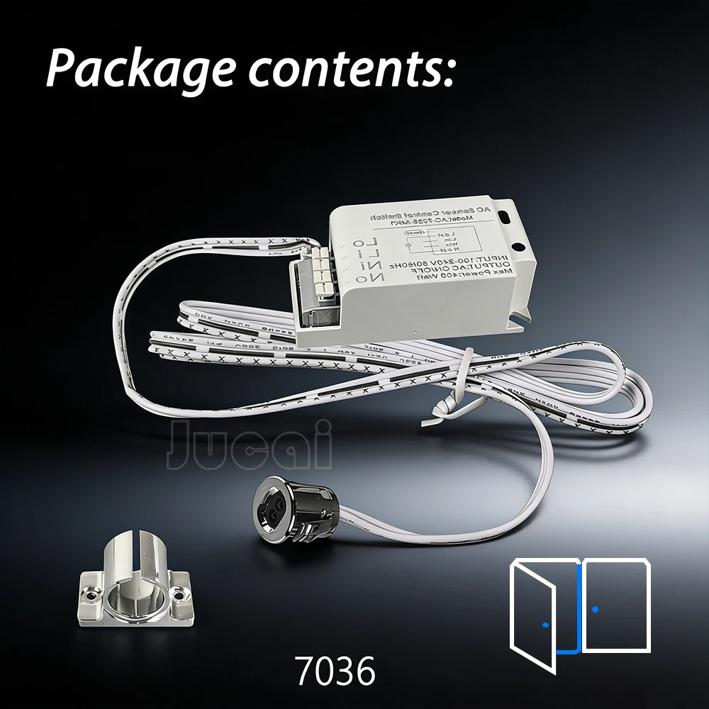 110V 220V Single Door Control Switch-Auto On When Door Opens, Auto Off When Door Closes, for Wardrobe Cabinet Closet Lighting