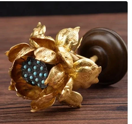 Scultura in burro Torma sizi in rame da 8,5 cm Decorazione duoma buddismo del Tibet