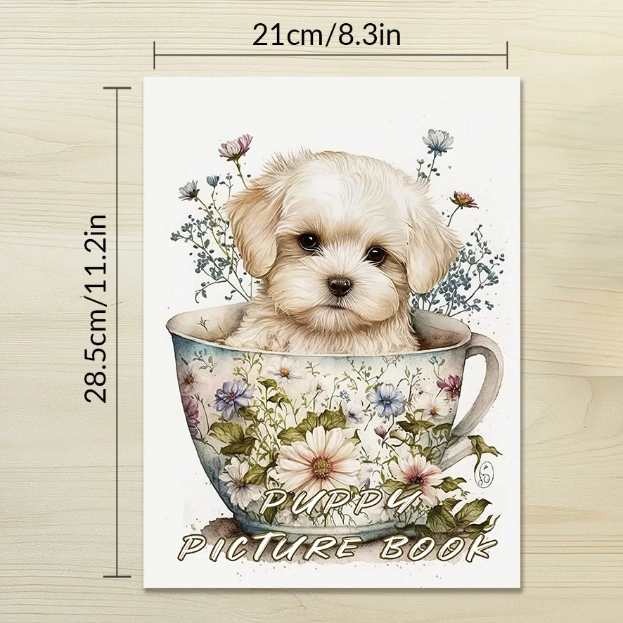 Coloring Book - 8.3 x 11.2 inches, 32 pages of cute animals - stress relief, holiday gift, back-to-school gift.