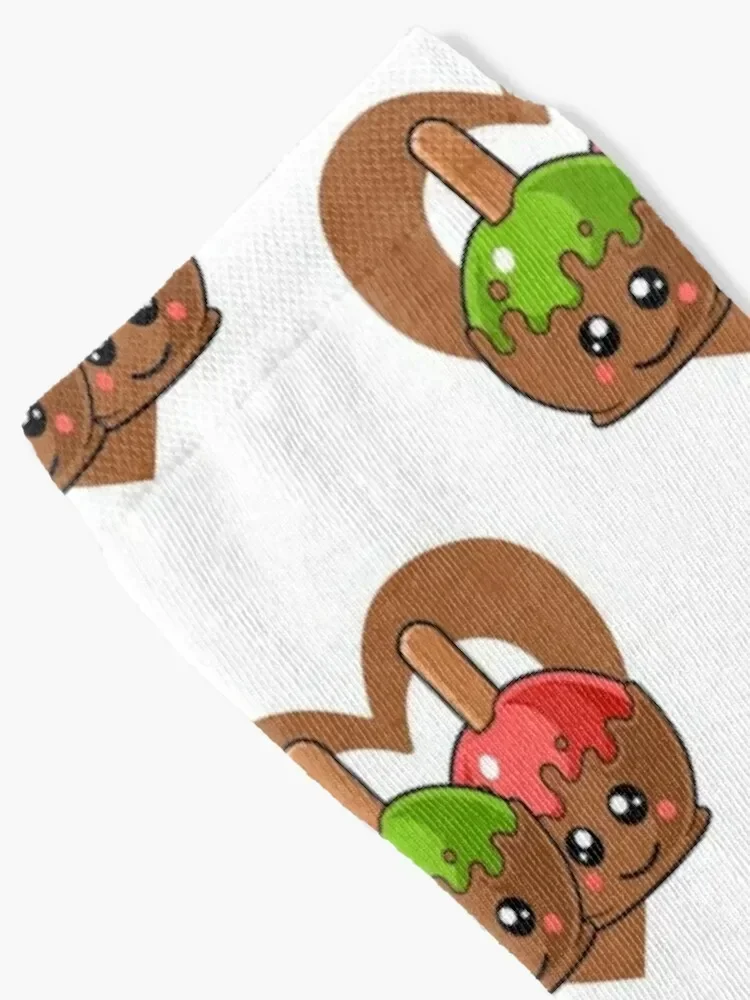 Cute Caramel Apple Heart Socks summer happy moving stockings kawaii Socks For Girls Men's