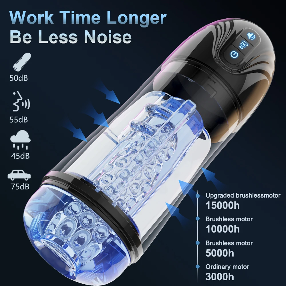 Male Masturbator Cup Transparent Automatic Vacuum Sucking Vibrating Mastubator Sex Toys Blowjob Machine Vagina Masturbation