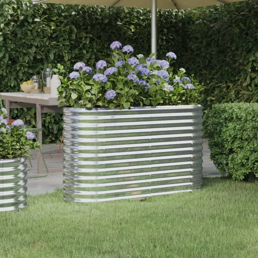 

Garden Raised Bed Powdercoated Steel 44.9x15.7x26.8 Silver