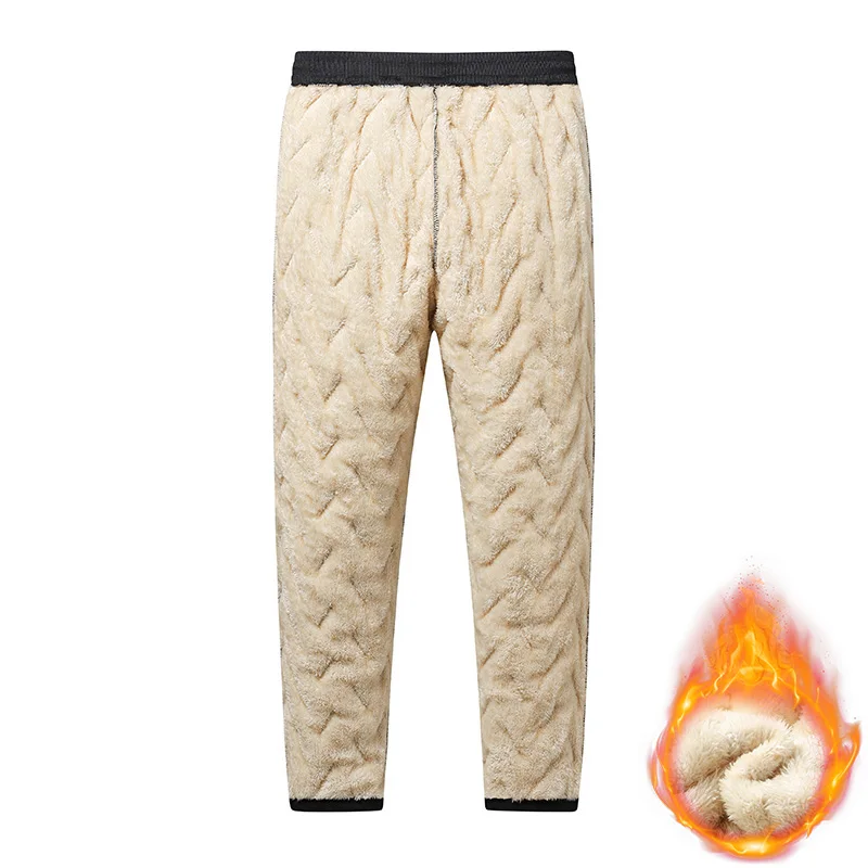 Automne hommes thermique Streetwear peluche épais polaire pantalon de survêtement laine d'agneau imperméable pantalon hiver Waem décontracté coupe-vent pantalon