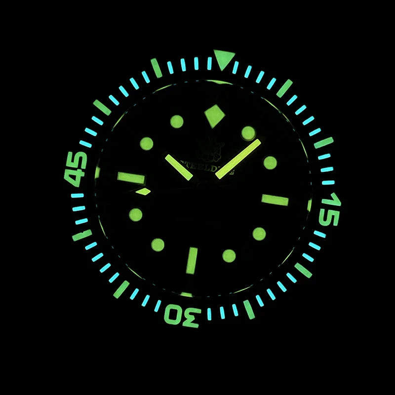Reloj de buceo Steeldive para hombre CuSn8, reloj de pulsera mecánico automático militar de bronce 30ATM C3, espejo de zafiro luminoso NH35 militar