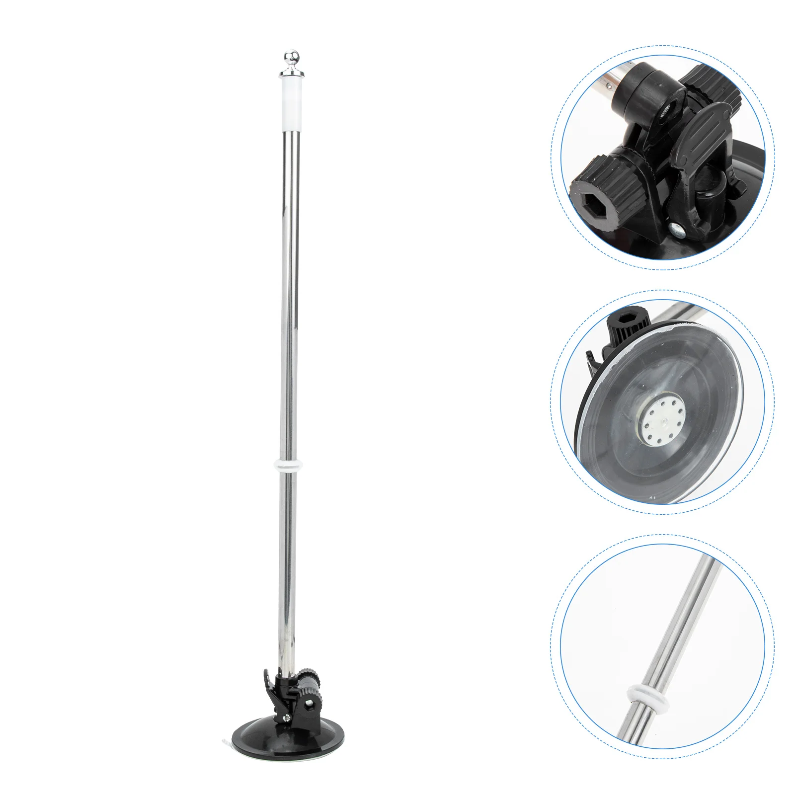 

Suction Cup Flagpole Holder Car Mount Bracket Parade Advertising Telescopic Red Pole Vehicle Flags Home Decor