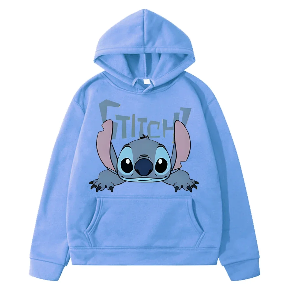 Disney Casual Hoodies Fleece Sweatshirt  boys Pullover y2k sudadera Stitch disney print  Anime hoodie Jacket kids clothes girls