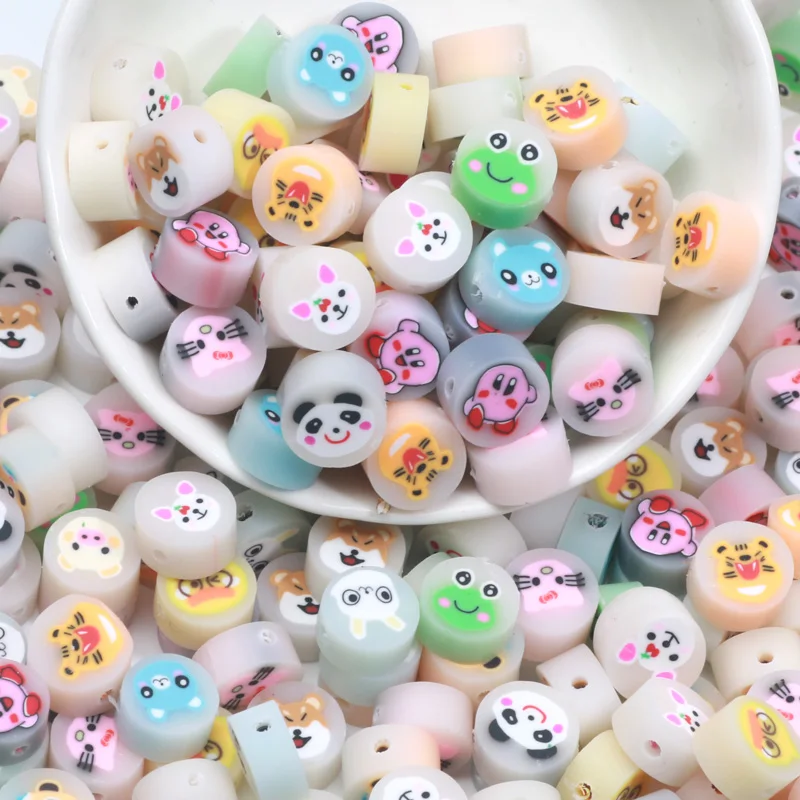 20-50 stücke 9mm Polymer Clay Perlen gemischte Tiere Ton Spacer Perlen für Schmuck machen DIY Armband Halskette handgemachte Accessoires