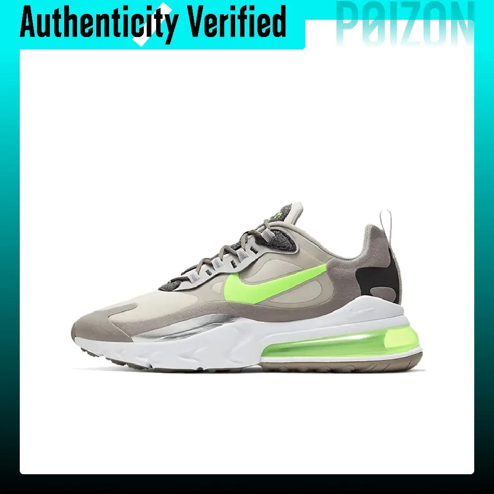 Nike Air Max 270 Running Shoes Unisex Low Top White/Metallic Silver/Electric Green CQ4598-231
