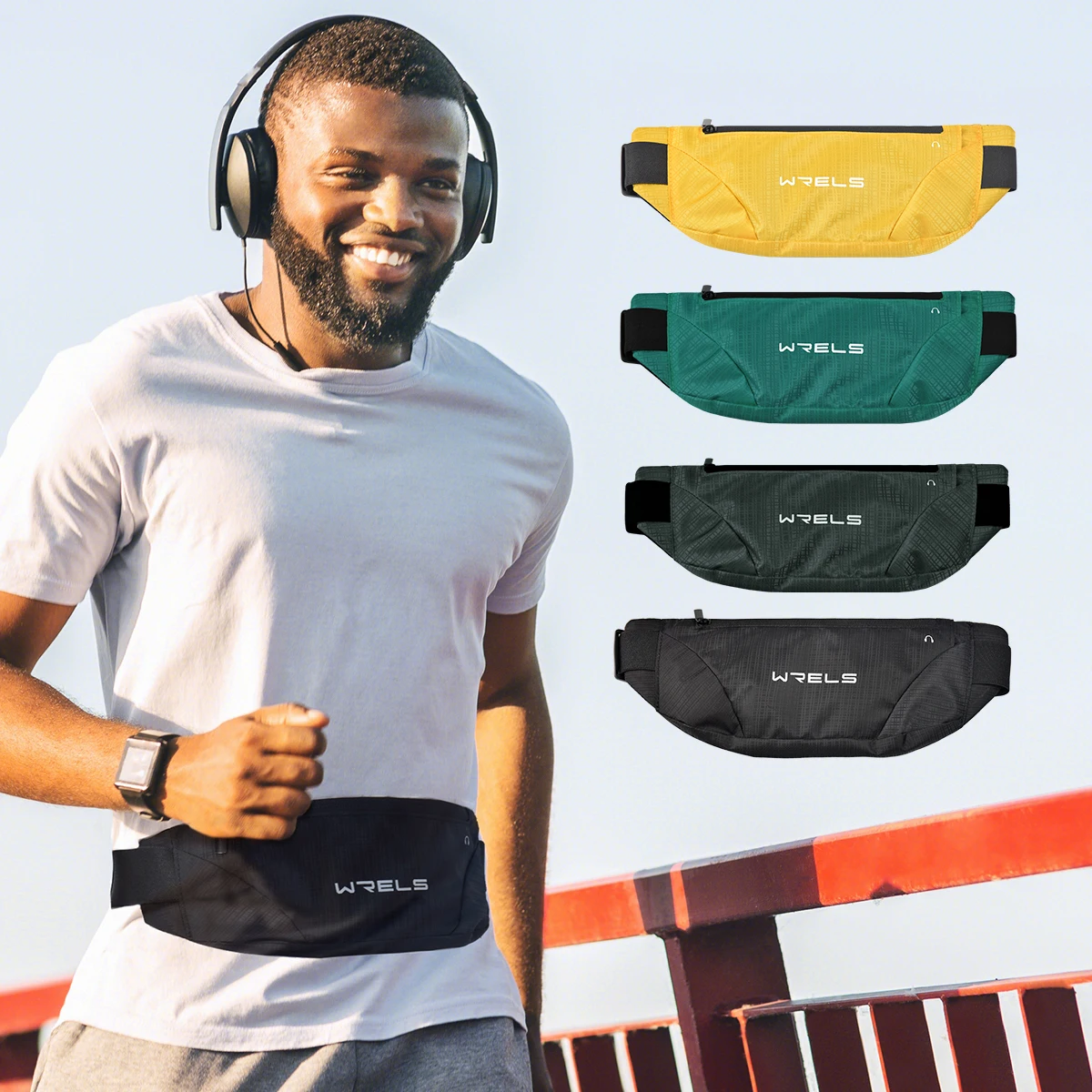 Riñonera para correr al aire libre, bolsa ultrafina para teléfono móvil, elástica, deportiva, impermeable, ajustada, para teléfono móvil