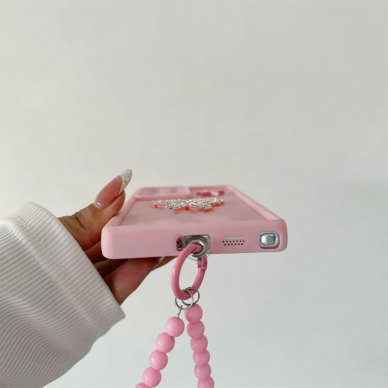 蝶ロープチェーンソフト電話ケース OPPO A98 A96 A95 A94 5 グラム A93 A92 A91 A40M A80 A79 A78 A77 A76 A74 A73 A72 2020 A77S ケース