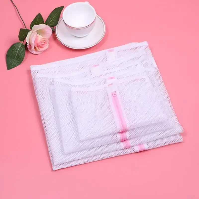 1/2Pcs Laundry Wash Bags Foldable Zippered Mesh Delicates Lingerie Bra Sock Underwear Clothes Protection Net For Washing Machine