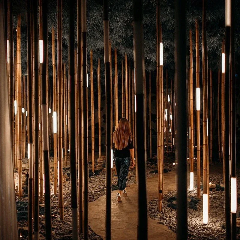 Lampada da esterno in bambù simulato impermeabile Lampada decorativa per illuminazione paesaggistica della villa scenica del parco