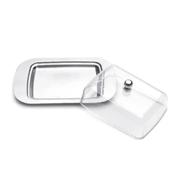 Airtight Butter Dish with Plastic Lid Stainlesss Steel Butter Container for Countertop and Fridge Butters Storage Dropshipping