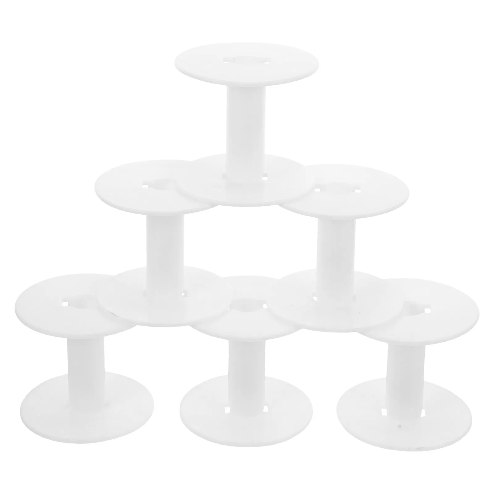 6pcs Replaceable Plastic Accessories Compact Thread Supply Clear Empty Spools Durable Wear-Resistant Bobbin For Machine Mini
