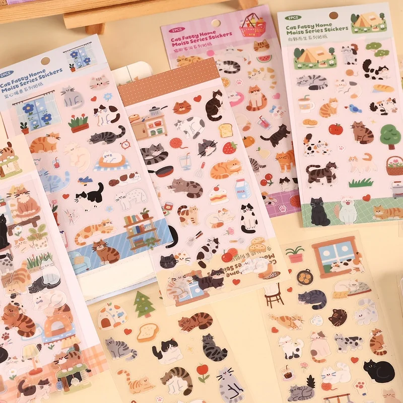 30pack/lot Kawaii Cat PET Stickers Cute Scrapbooking DIY Diary Decorative Stationery Sticker Album Stick Label