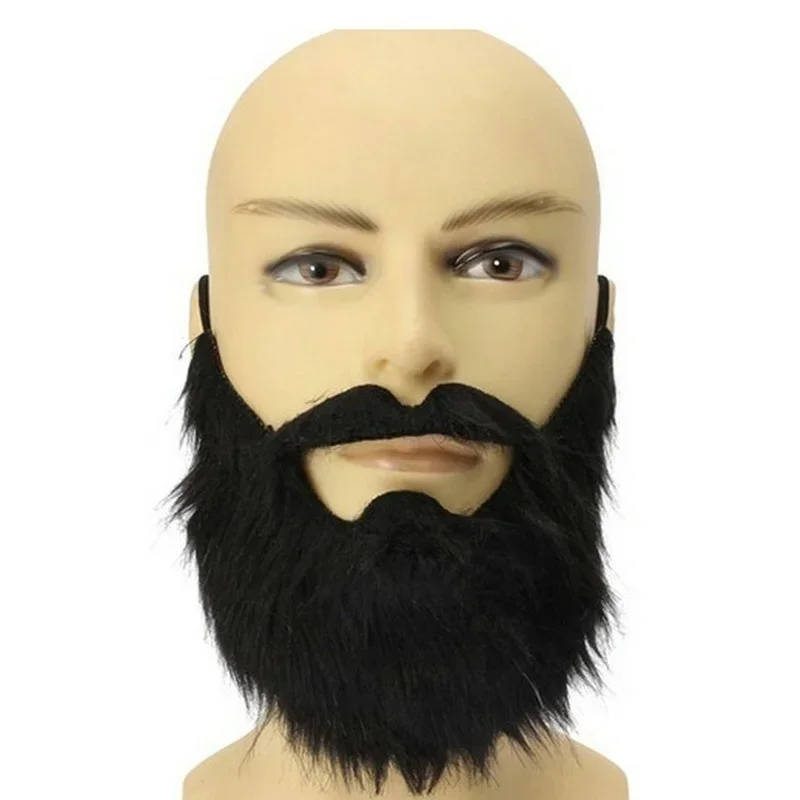 Long Fake Beard Mustache Party Halloween Decoration Festival Supplies Male Men U Shape Artificial Beard Party Favors