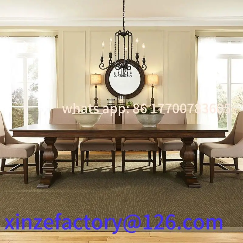 

Customizable American simple solid wood dining table log retro