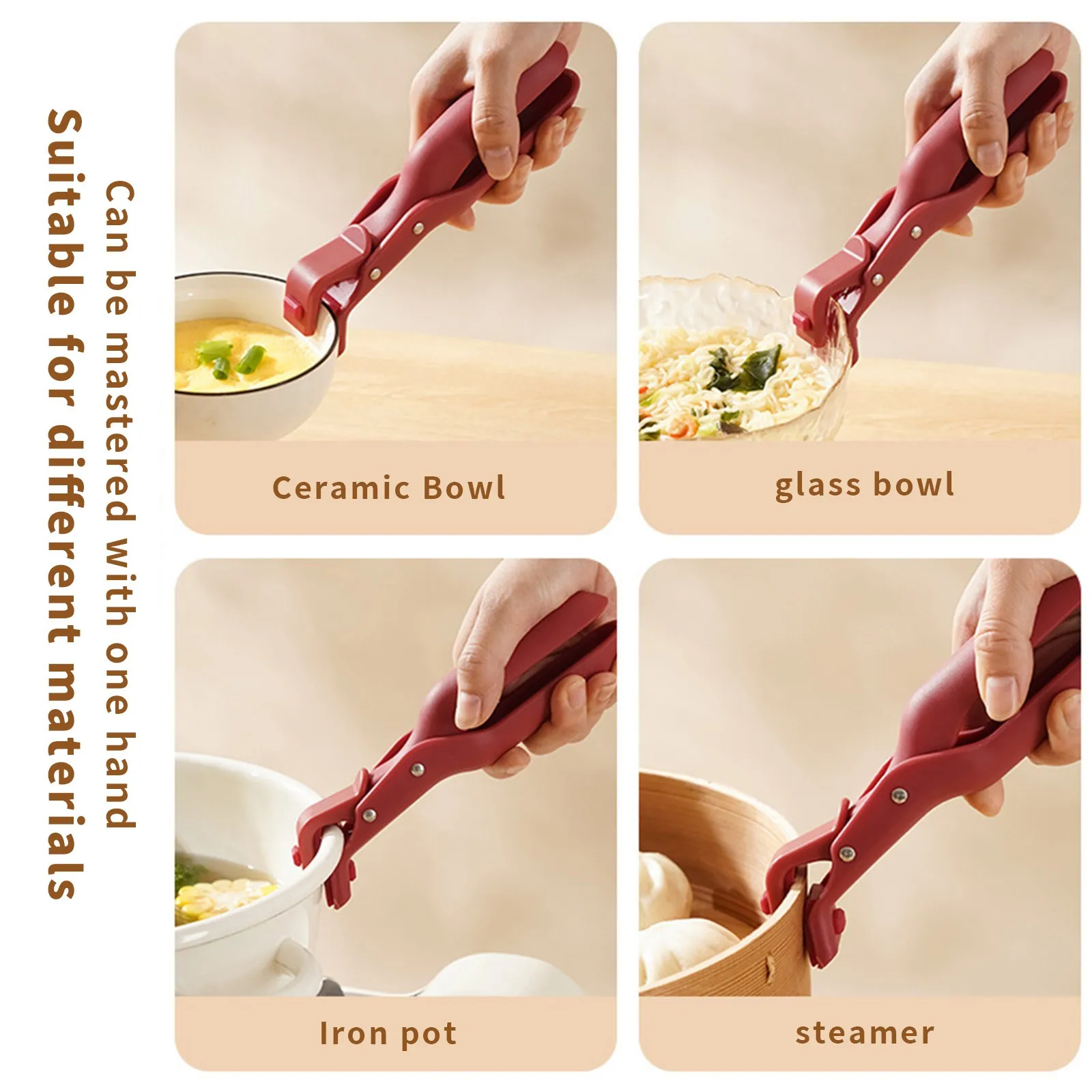 High-Temperature Resistant Steamer Clips Thickened Non-Slip Heat-Resistant Plate Lifting Clips Kitchen Baking Tray Clips
