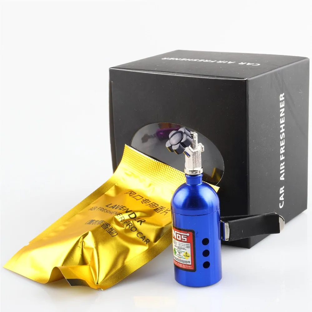 Bottled Car Air Freshener Blue/red/black Aluminum Alloy Fragrance Box Car Vent Perfume Filling Freshener