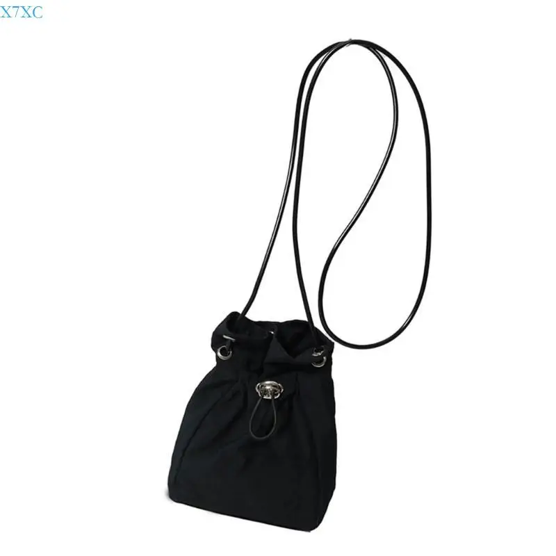 X7XC حقيبة هاتف كتف بسيطة مقاومة للماء للرجال والنساء بلون سادة ومطويات برباط #2